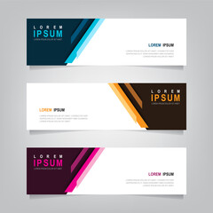 Abstract banner design web template Set, Horizontal header web banner.