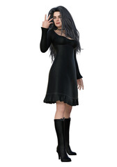 female witch paranormal, 3D, isolated