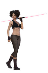 Obraz premium fantasy warrior female, 3D, isolated