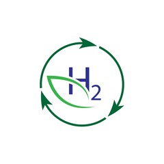 simple hydrogen logo illustration design
