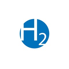 simple hydrogen logo illustration design