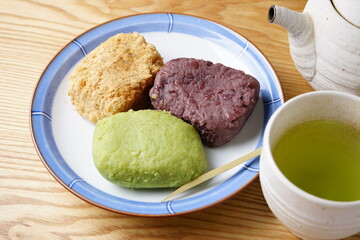 三色おはぎ　和菓子