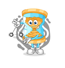 Obraz premium hourglass hypnotizing cartoon. cartoon mascot vector