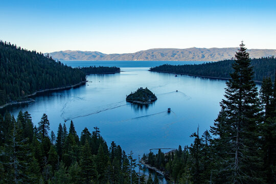 Emerald Bay at sunset, Lake Tahoe, California