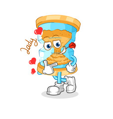 hourglass flirting illustration. character vector