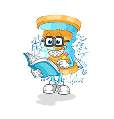 hourglass geek cartoon. cartoon mascot vector