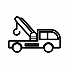 Plakat Tow truck icon or logo vector illustration sign symbol isolated