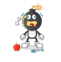 bomb head burp mascot. cartoon vector
