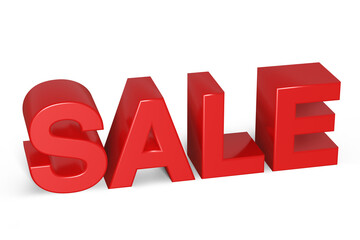 Three-dimensional SALE text banner,3D illustration