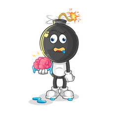 bomb head no brain vector. cartoon character