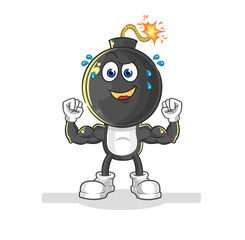 bomb head muscular cartoon. cartoon mascot vector