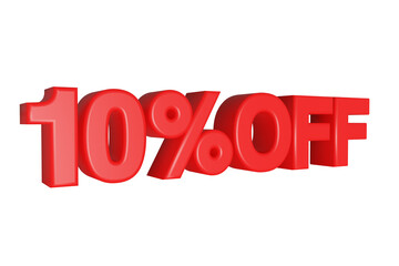 10% off 3d text banner sign,3D illustration