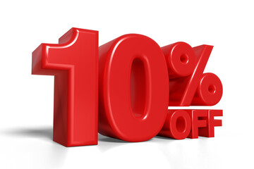 10% off 3d text banner sign,3D illustration