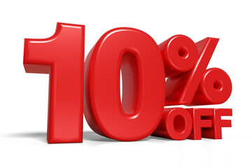 10% off 3d text banner sign,3D illustration