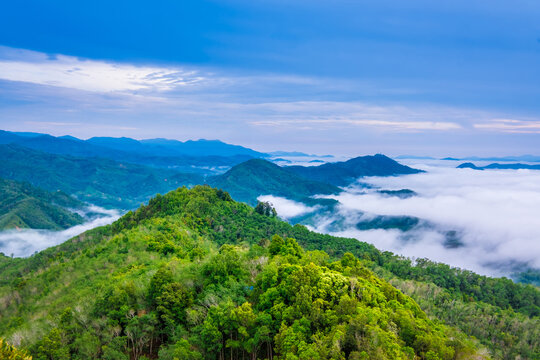 The mist on the mountain, Gunung Silipat in Yala province south Thailand.