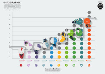Illustration business.design modern  idea and concept think creativity. for brainstorm,Social network,success,plan,think,search,analyze,communicate, futuristic idea innovation technology.