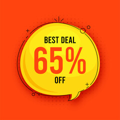 Best deal 65 percent off discount offer banner