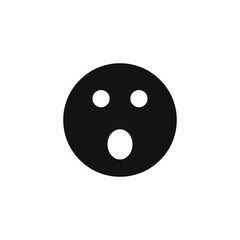 Surprised face emoticon icon vector