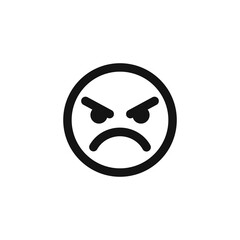 Angry face emoticon icon vector