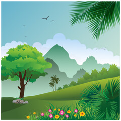 Fototapeta premium forest and mountains