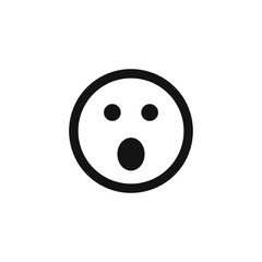 Fototapeta premium Surprised face emoticon icon vector