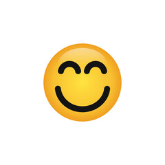 Blush face emoticon icon vector