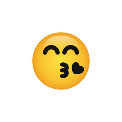 Kiss face emoticon icon vector