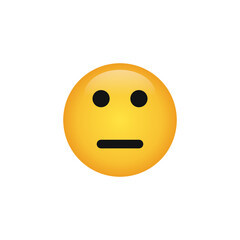 Neutral face emoticon icon vector