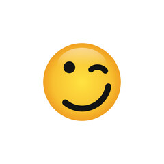 Winking face emoticon icon vector