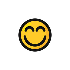 Blush face emoticon icon vector