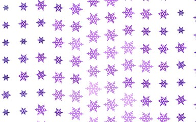 Light Purple, Pink vector layout with bright snowflakes, stars.