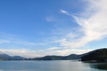 Lakeside with clear weather and calm lake