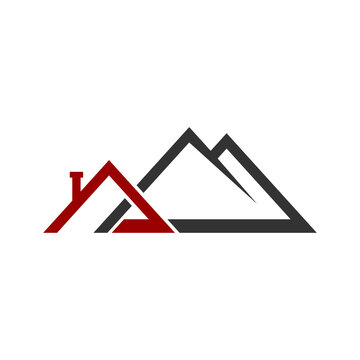 real estate home mountain logo Icon Illustration Brand Identity