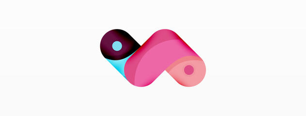 Creative geometric wallpaper. Round arrow shape minimal geometric background. Techno business template for wallpaper, banner, background or landing