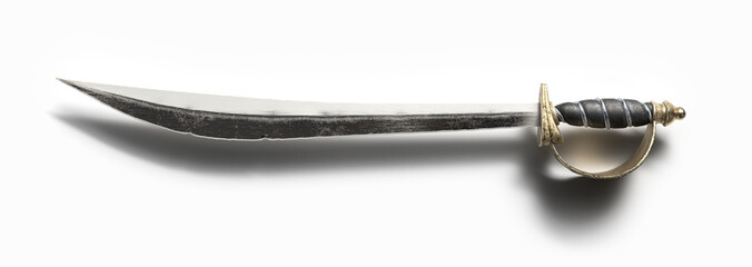 a pirate's cutlass sword isolated on white. 3D Rendering, illustration - 511803559