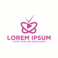 Butterfly television metaverse logo design