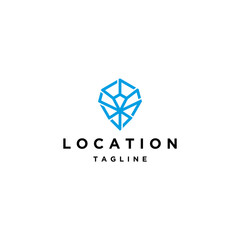 Fototapeta premium Abstract location, point, pin map logo vector icon design template