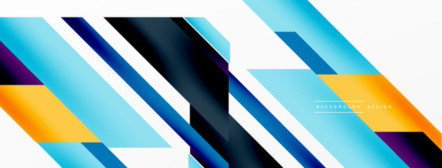 Minimal geometric abstract background. Dynamic 3d lines composition. Trendy techno business template for wallpaper, banner, background or landing