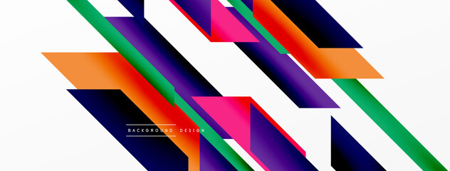 Minimal geometric abstract background. Dynamic 3d lines composition. Trendy techno business template for wallpaper, banner, background or landing