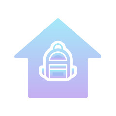 backpack home logo gradient design template icon