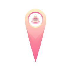 backpack location logo gradient design template icon