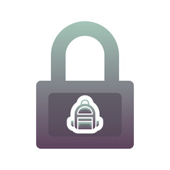backpack lock logo gradient design template icon
