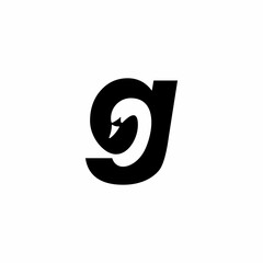 letter g with swan icon logo © buqancreative