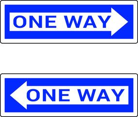 One Way road Sign on a white background, vector illustration