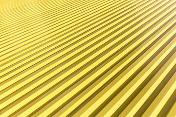 bright yellow corrugated metal roof of industrial building