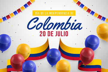 Columbia independence day background for national celebration on July 20 th. Fondo del día de la independencia de columbia. Vector Illustration.
