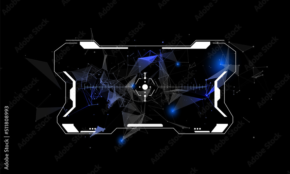 Aufkleber HUD interface screen virtual point of view hologram technology interface vector.
