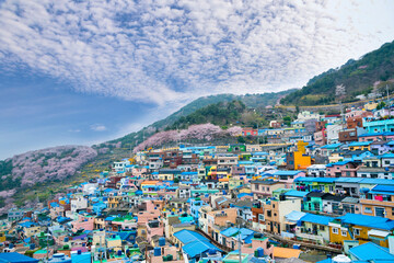 Naklejka premium Gamcheon village in Busan, South Korea.