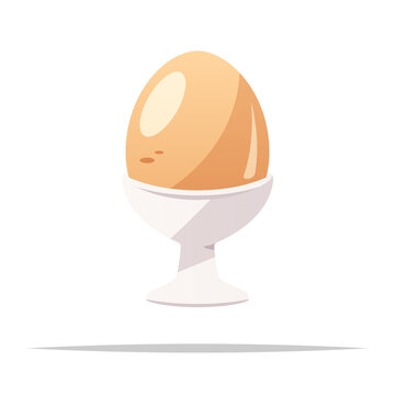 Egg on holder cup vector isolated illustration