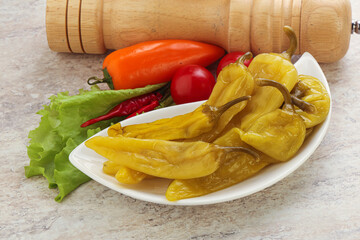 Pickled marinated spicy green pepper